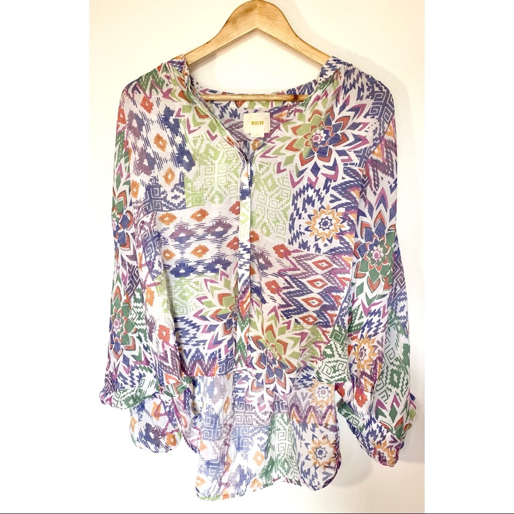 Anthropologie Maeve Ikat Brynna Dolman Sleeve Blouse - Picture 4 of 7